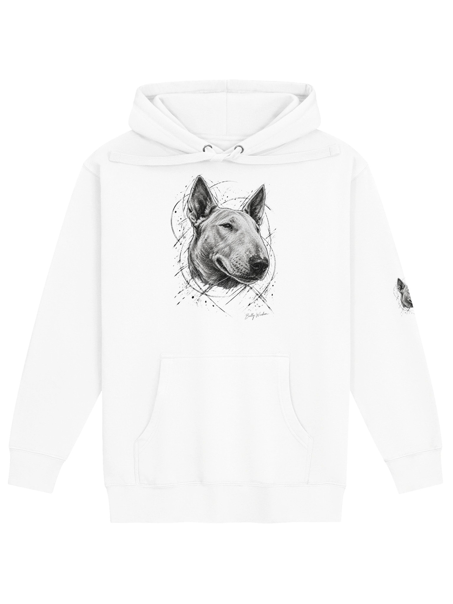 Free hand Bull Terrier portrait hoodie product image (1)