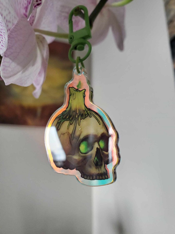 Skull "Lit" emote Keychain product image (1)