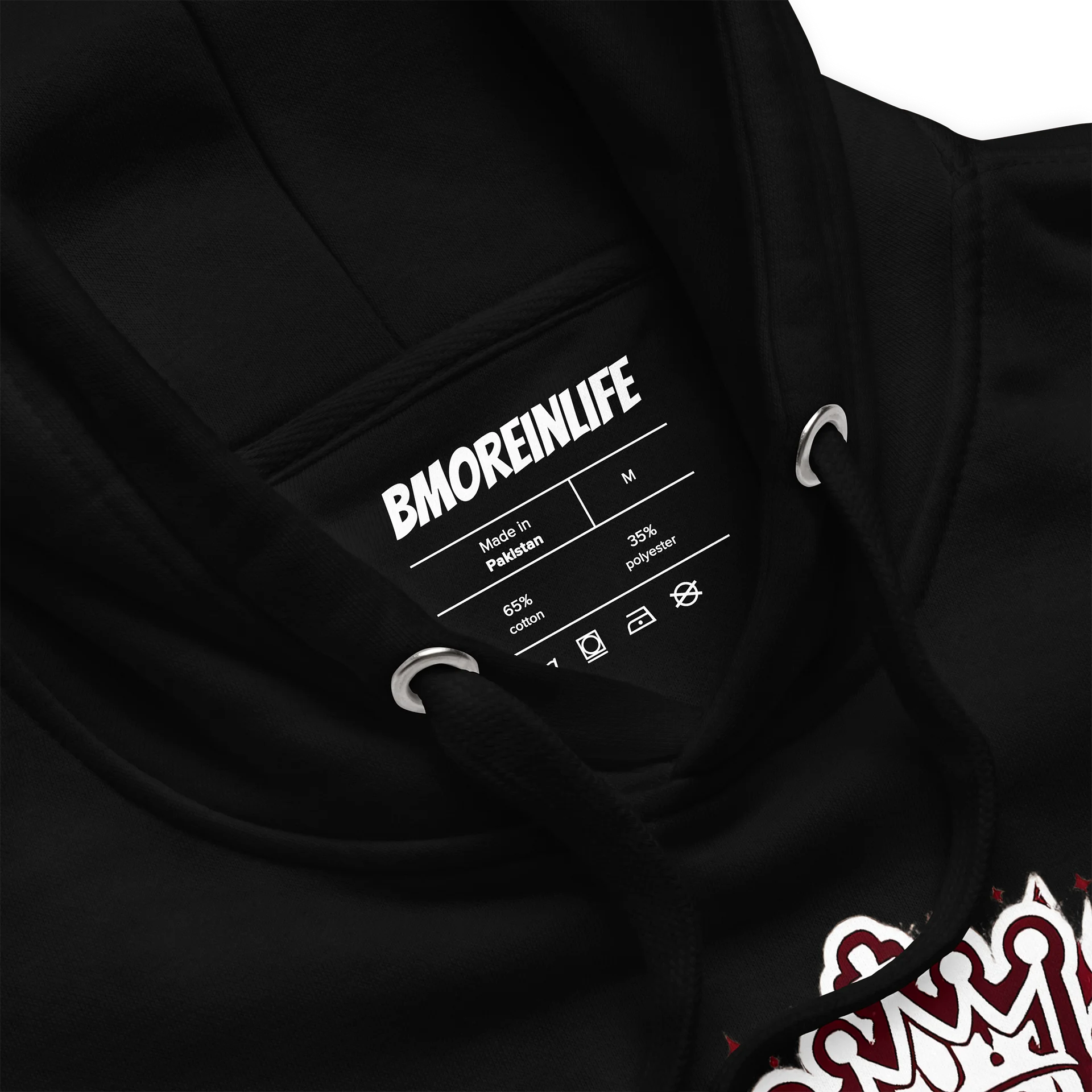 NoobKing x BmoreInLife Maroon & White Hoodie – Custom Gaming Edition product image (7)