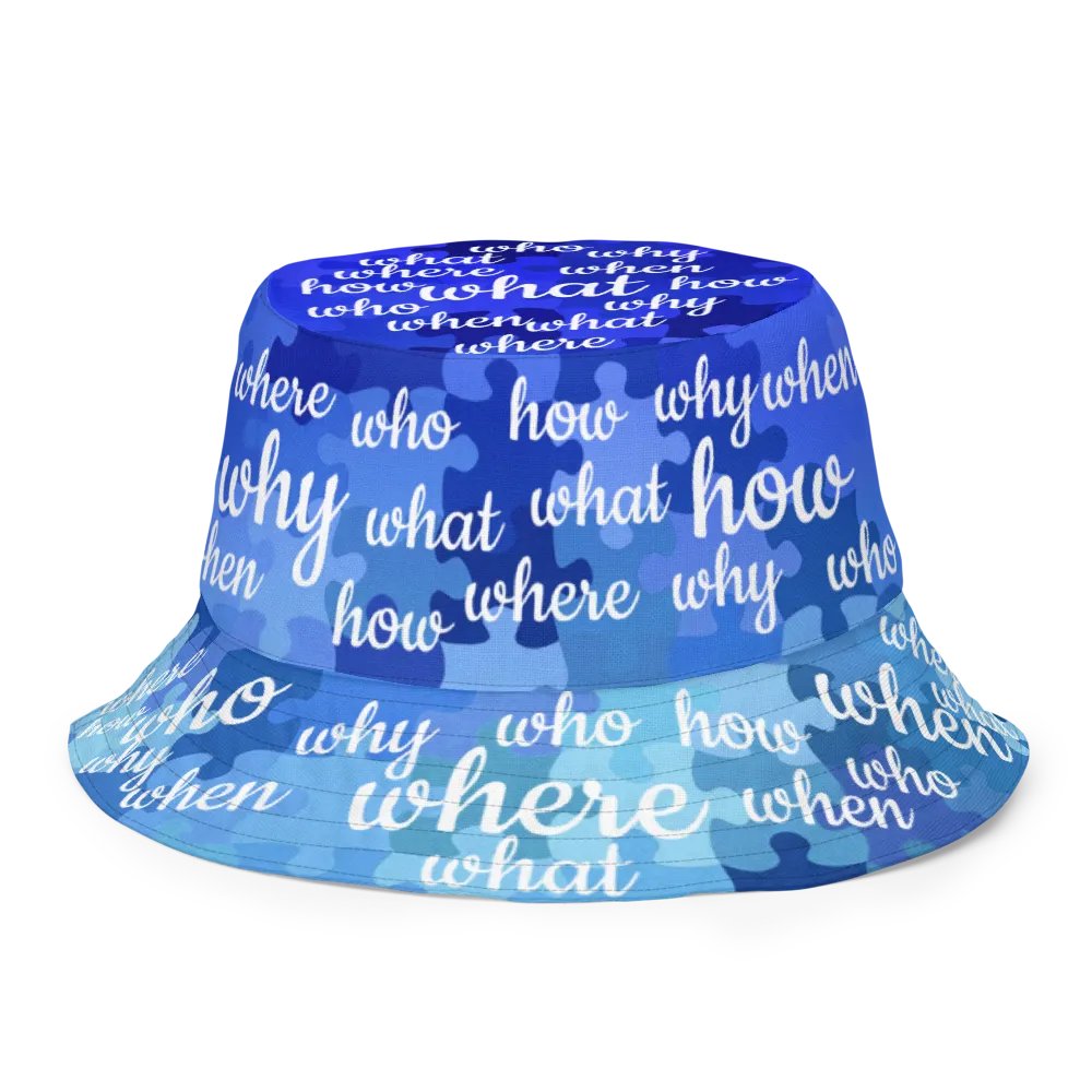 How Puzzling Blue Reversible Bucket Hat product image (2)