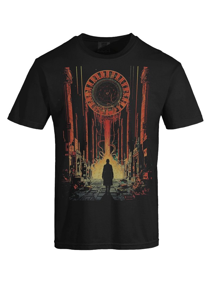 Neon Portal City Sci-Fi Heavyweight T-Shirt product image (2)