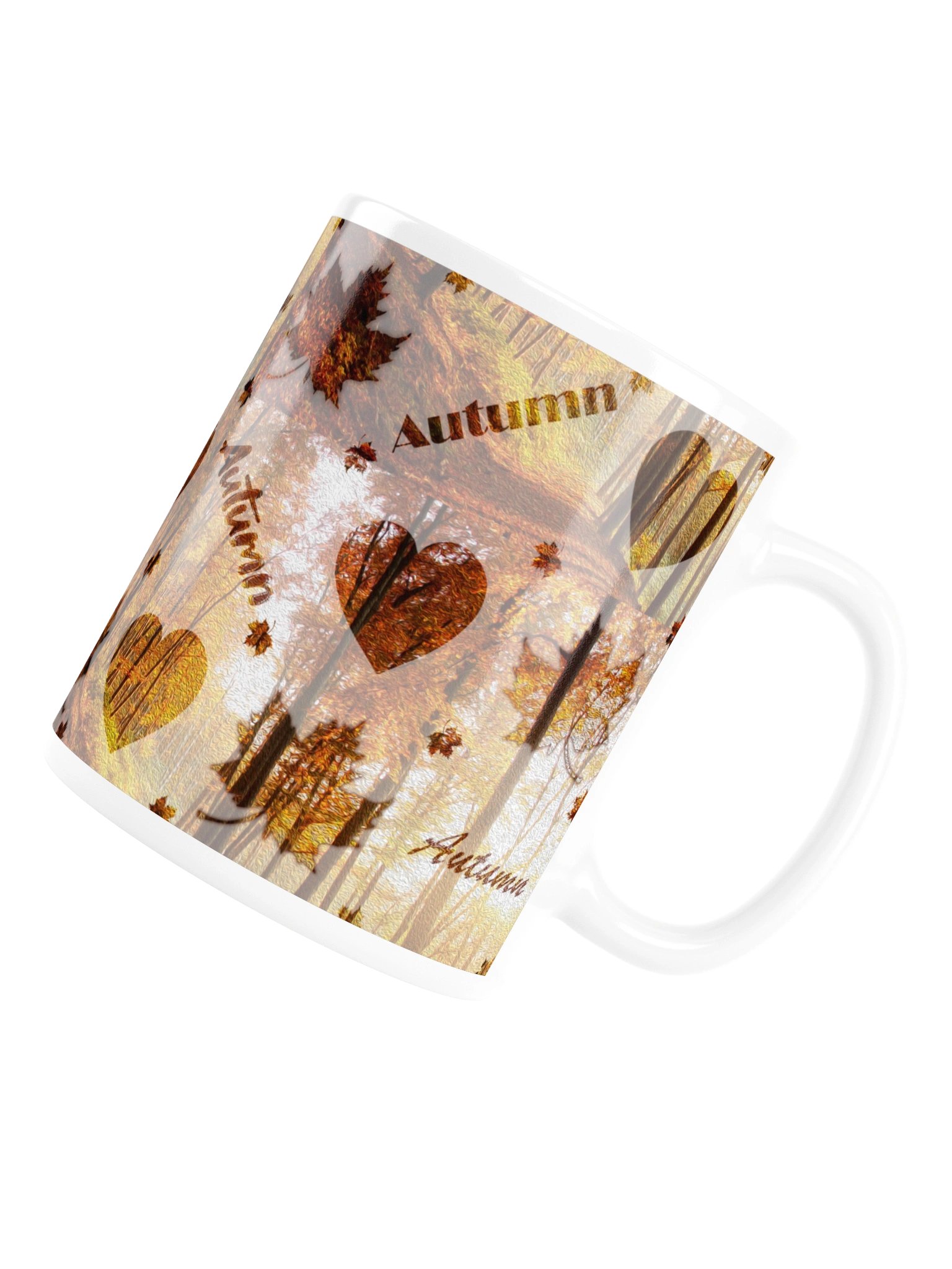 Mug for Autumn Lovers – Fall Leaves & Hearts product image (6)