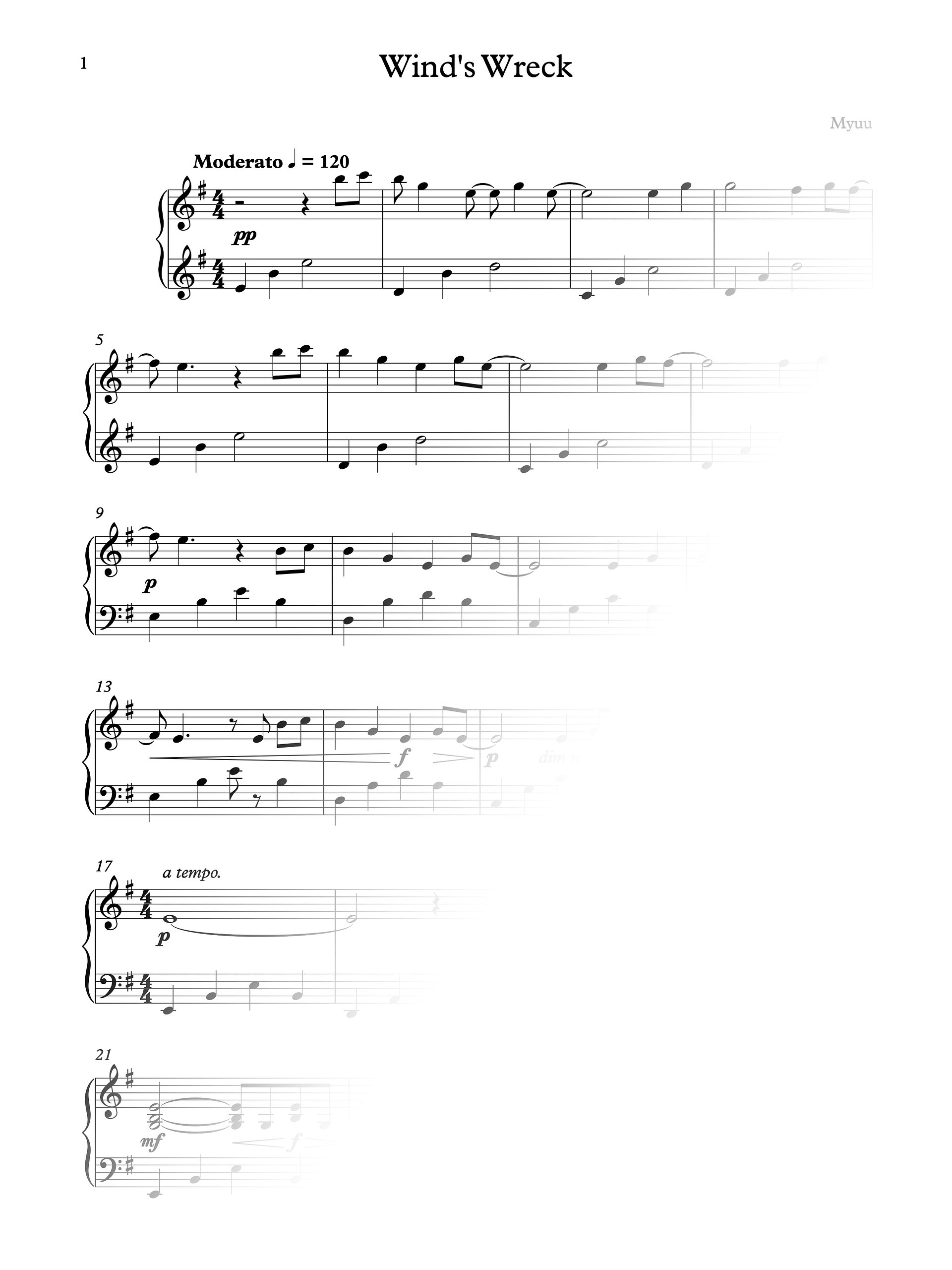 Sheet Music - Wind's Wreck product image (1)