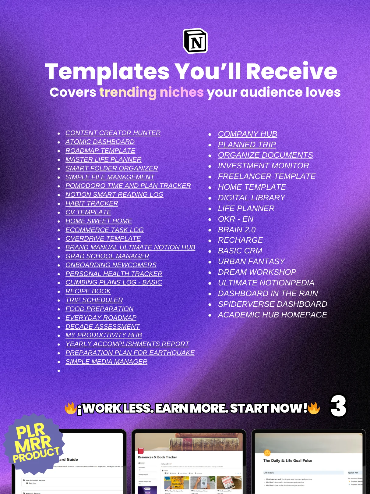 190 Notion PLR Templates & Planners Bundle | PLR Products, Plr Mrr, Master Resell Rights product image (8)