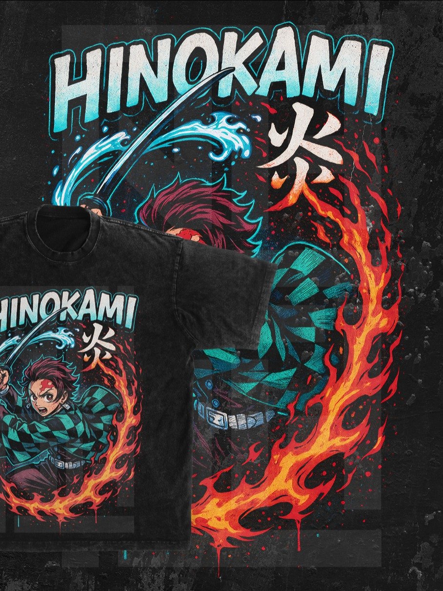 hinokami kamado tanjiro Demon slayer | Kimetsu no Yaiba t-shirt PNG design product image (1)