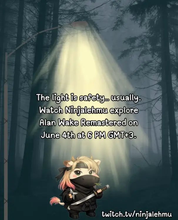 Alan Wake Remastered starts today! Come hang out, relax, and enjoy the spooky vibes. 🖤💋 #smallerstreamer #shenanigans #horrorgames #alanwake #horrorgamestreamer 