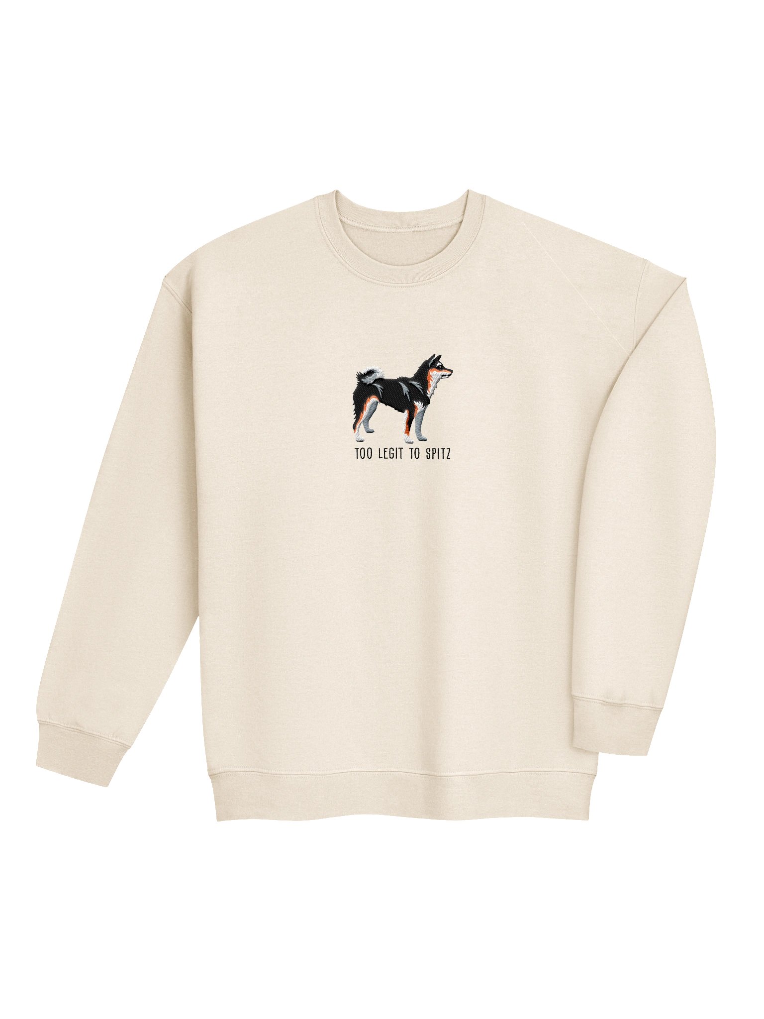 Too Legit to Spitz Sweatshirt (Embroidered) of a Japanese Shiba Inu(Tricolor) product image (7)