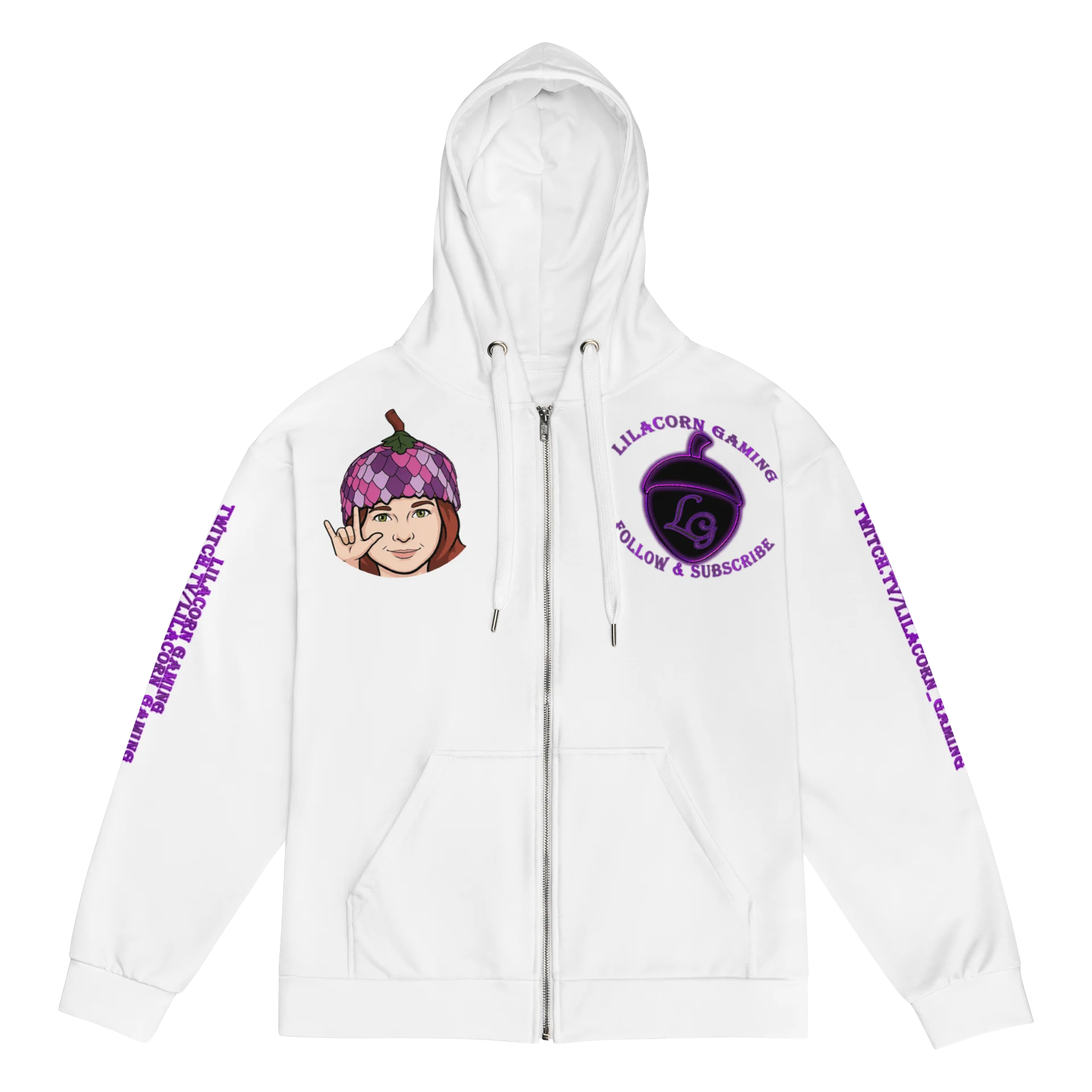 White Unisex Zipper Hoodie product image (1)