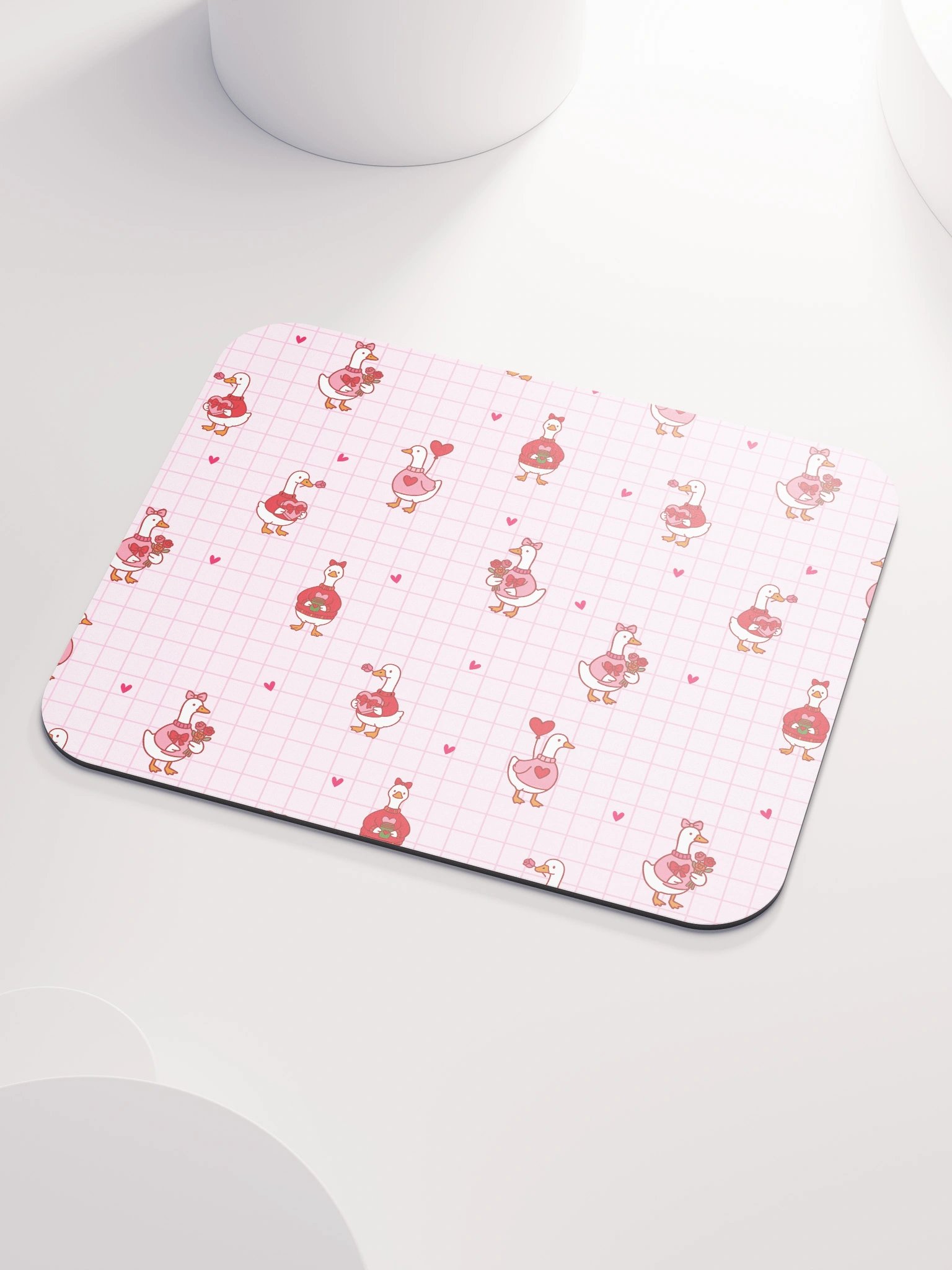 Pink Coquette Valentine Goose Mouse Mat- 8.7'' x 7.1'' product image (3)