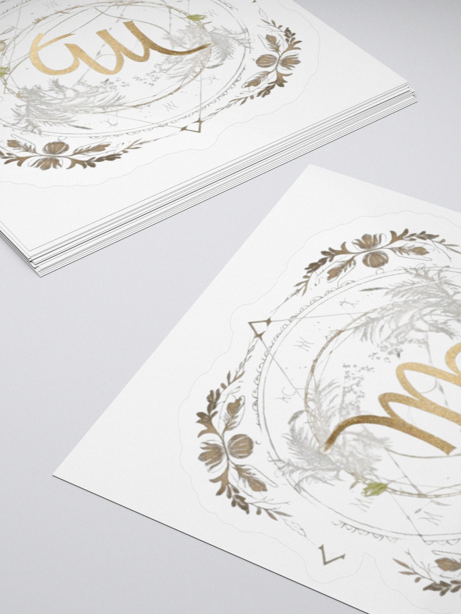 Virgo Zodiac Sticker - Maiden with Wheat & Floral - Durable Vinyl product image (12)