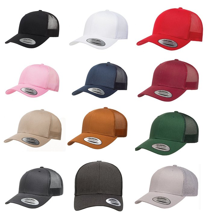 Yupoong Retro Trucker Hat w/ Custom Leather Patch product image (1)