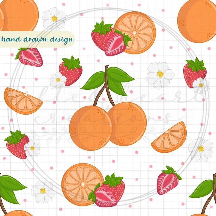 Strawberries & Oranges Seamless Pattern product image (1)
