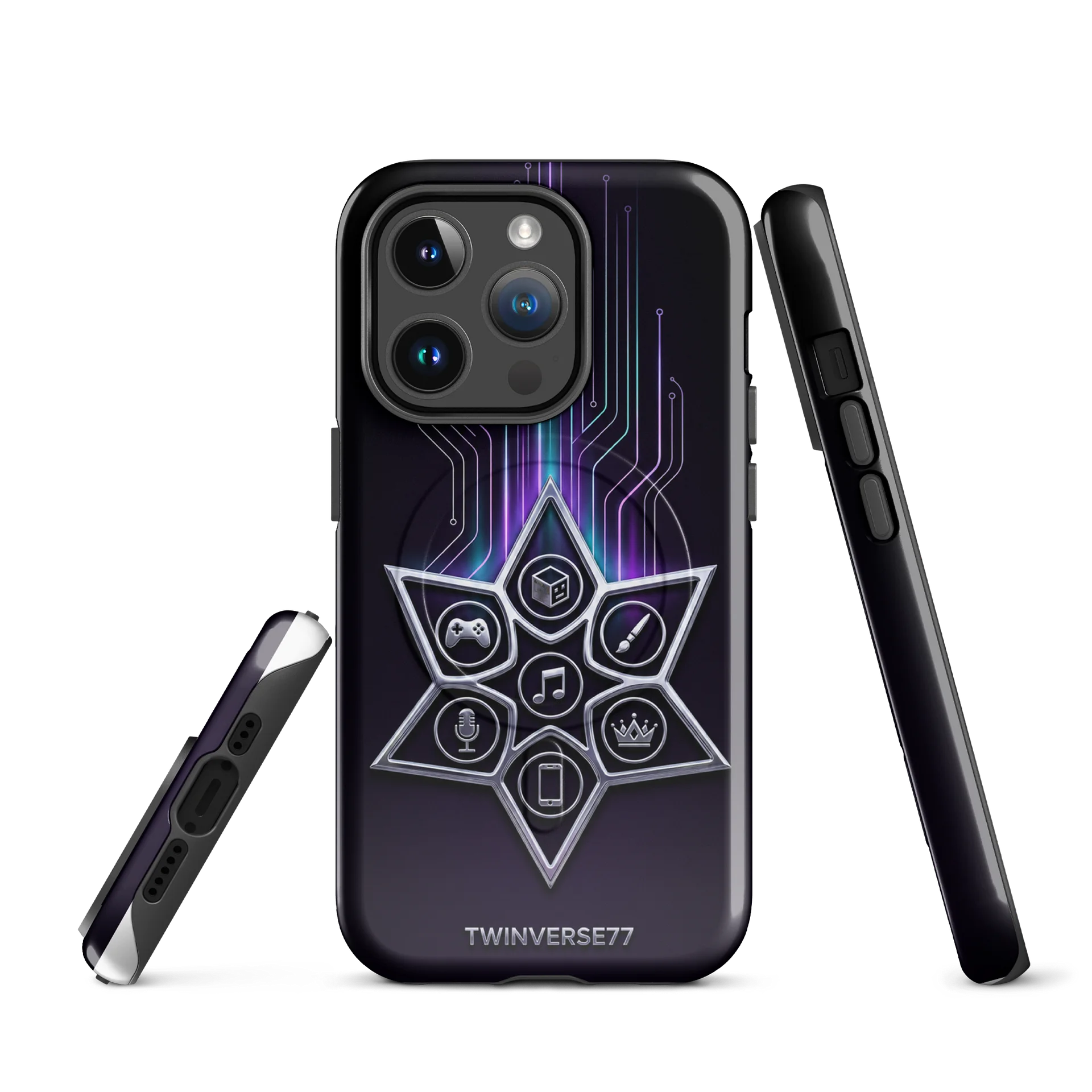 TwinVerse77 Phone Case — TV77 Cyber Gamer Aesthetic | YV7 × LC7 Twin Universe Merch product image (3)