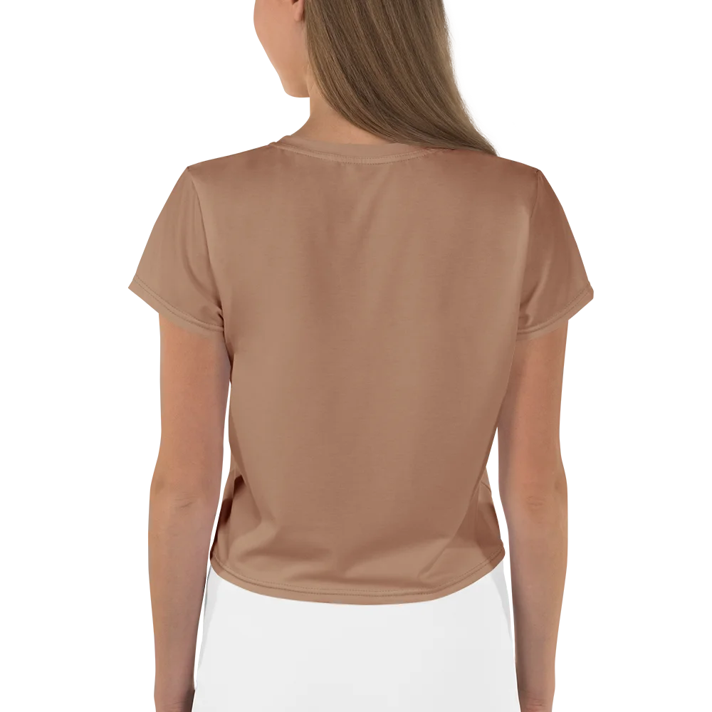 Tan Minimalist All-Over Print Crop Tee product image (4)