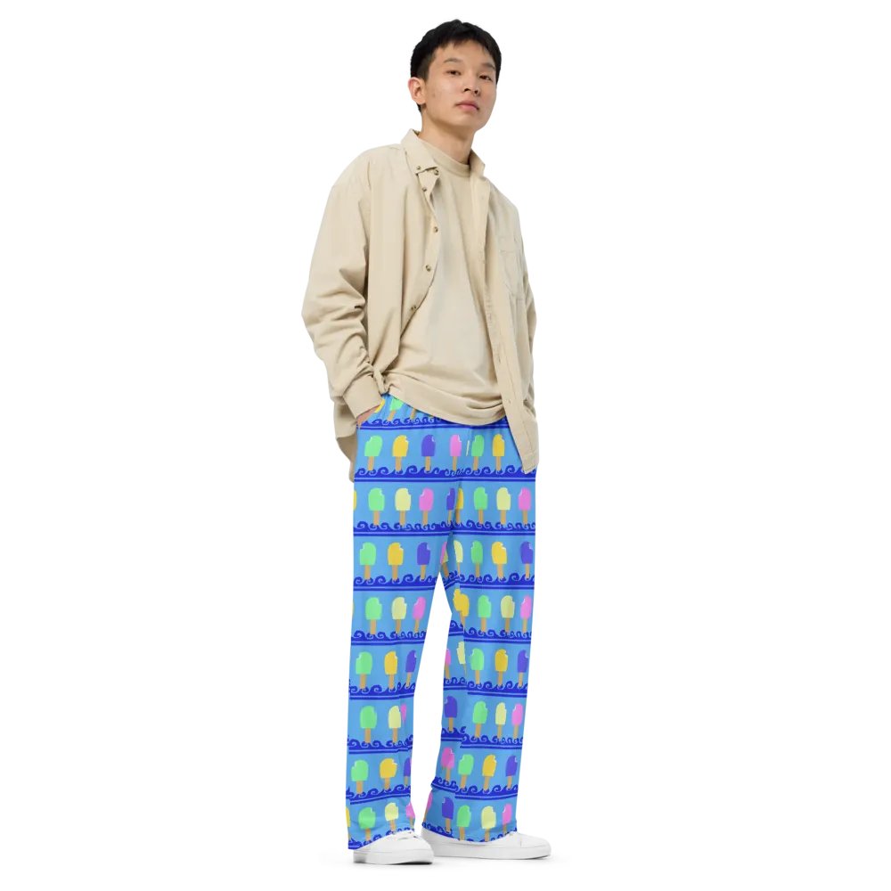 Ice Cream Bars Pattern Wideleg Pants product image (3)