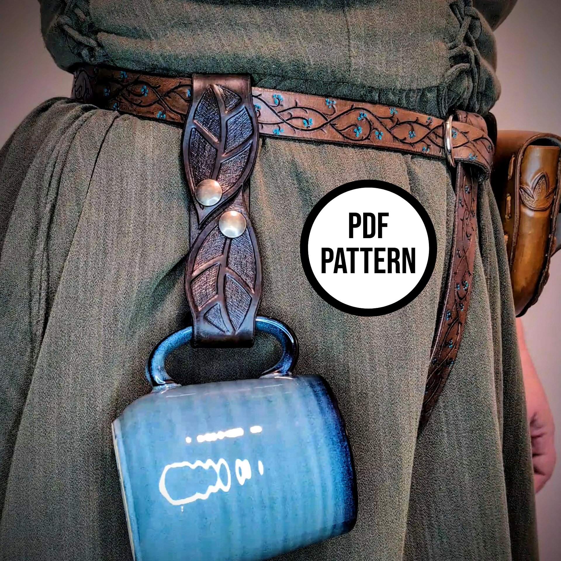 Leather Leaf Belt Loop - PDF Pattern for Leathercraft product image (2)