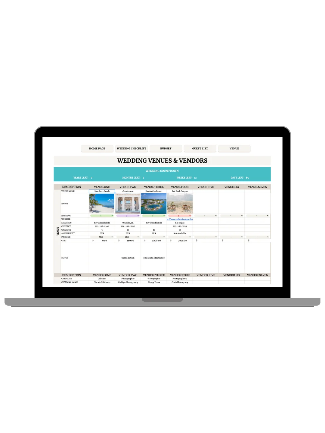 Wedding Planning Spreadsheet product image (5)