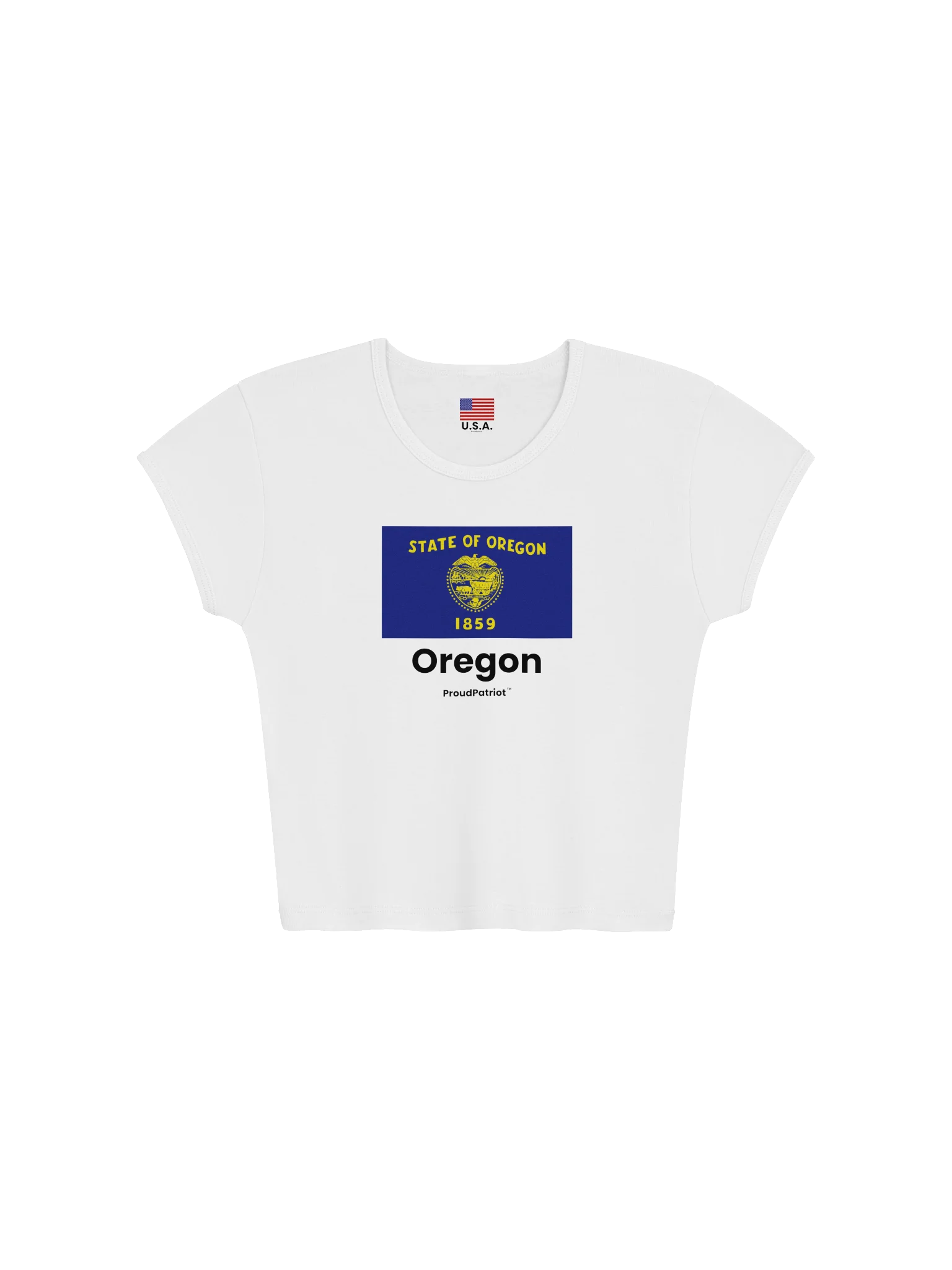 Oregon Women's Ribbed Baby Tee Crop Top product image (5)