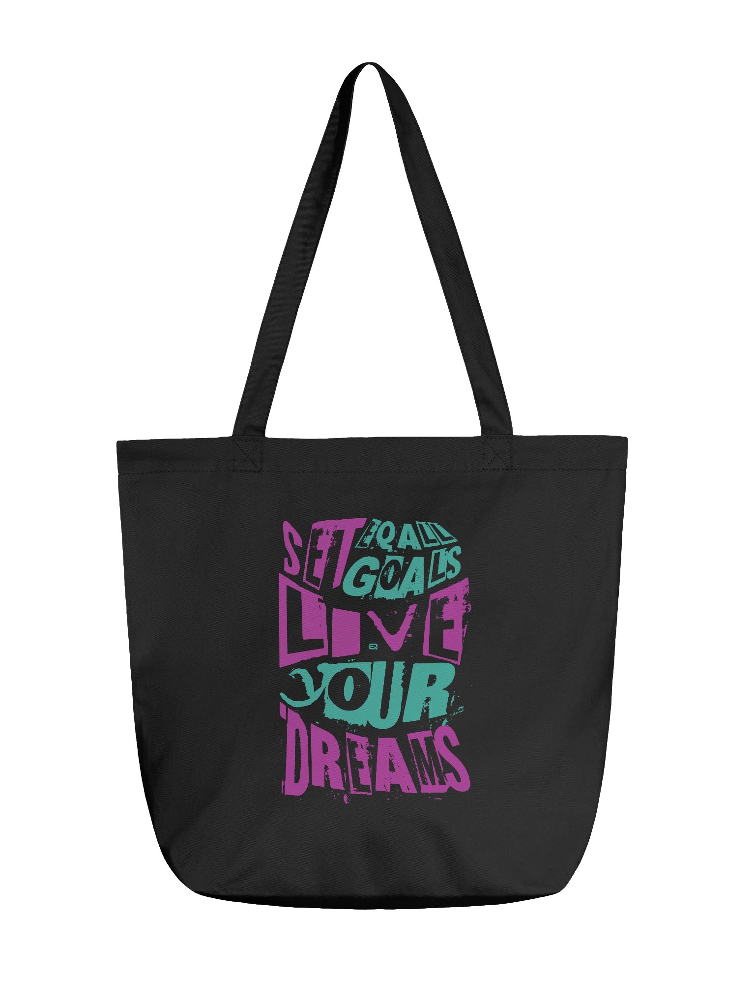 Live your Dreams ECO Tote-bag_ R3CVR.i mode by EQALL® Essentials_Turquoise / Purple product image (1)