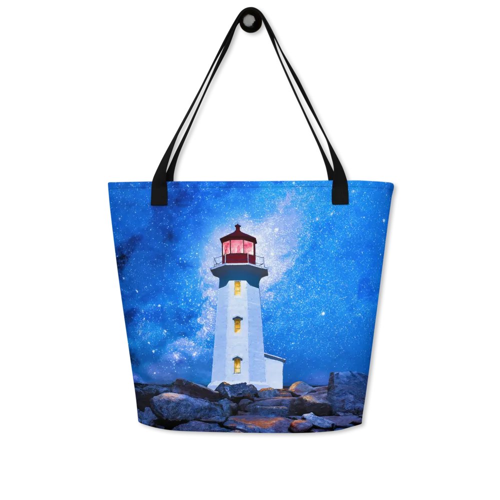 Peggy's Cove Lighthouse by Night Tote Bag product image (9)