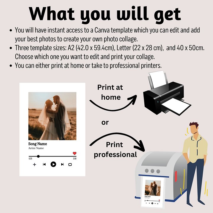 Personalised Music Lover Photo Poster Canva Template product image (2)