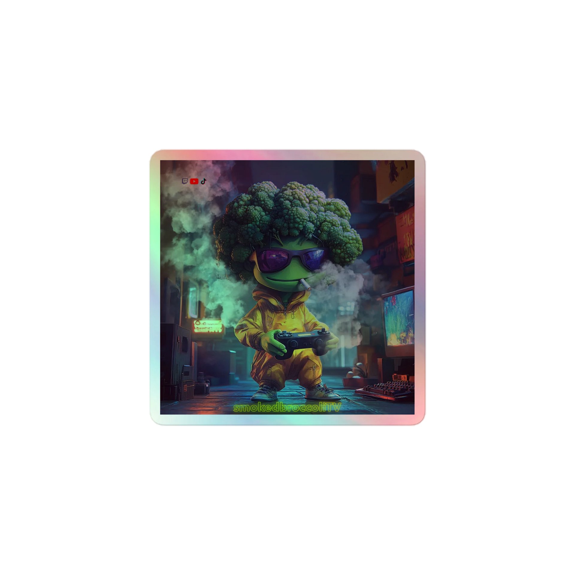 holographic OG brocc stickers product image (1)