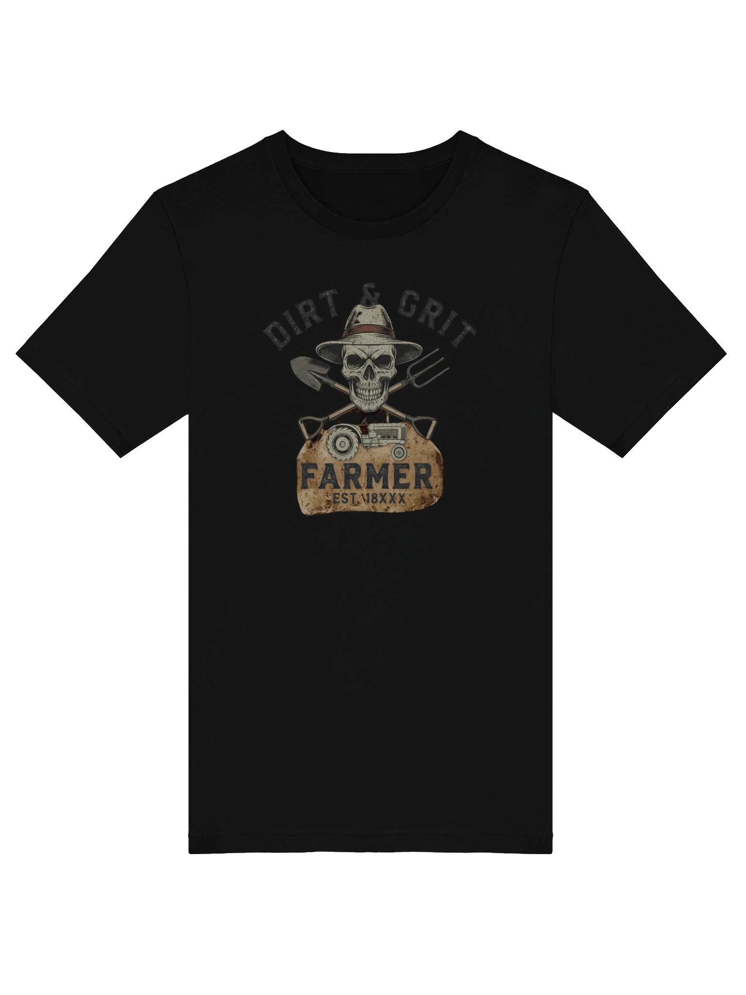 Rustic Dirt & Grit Farmer Skull T-Shirt product image (22)