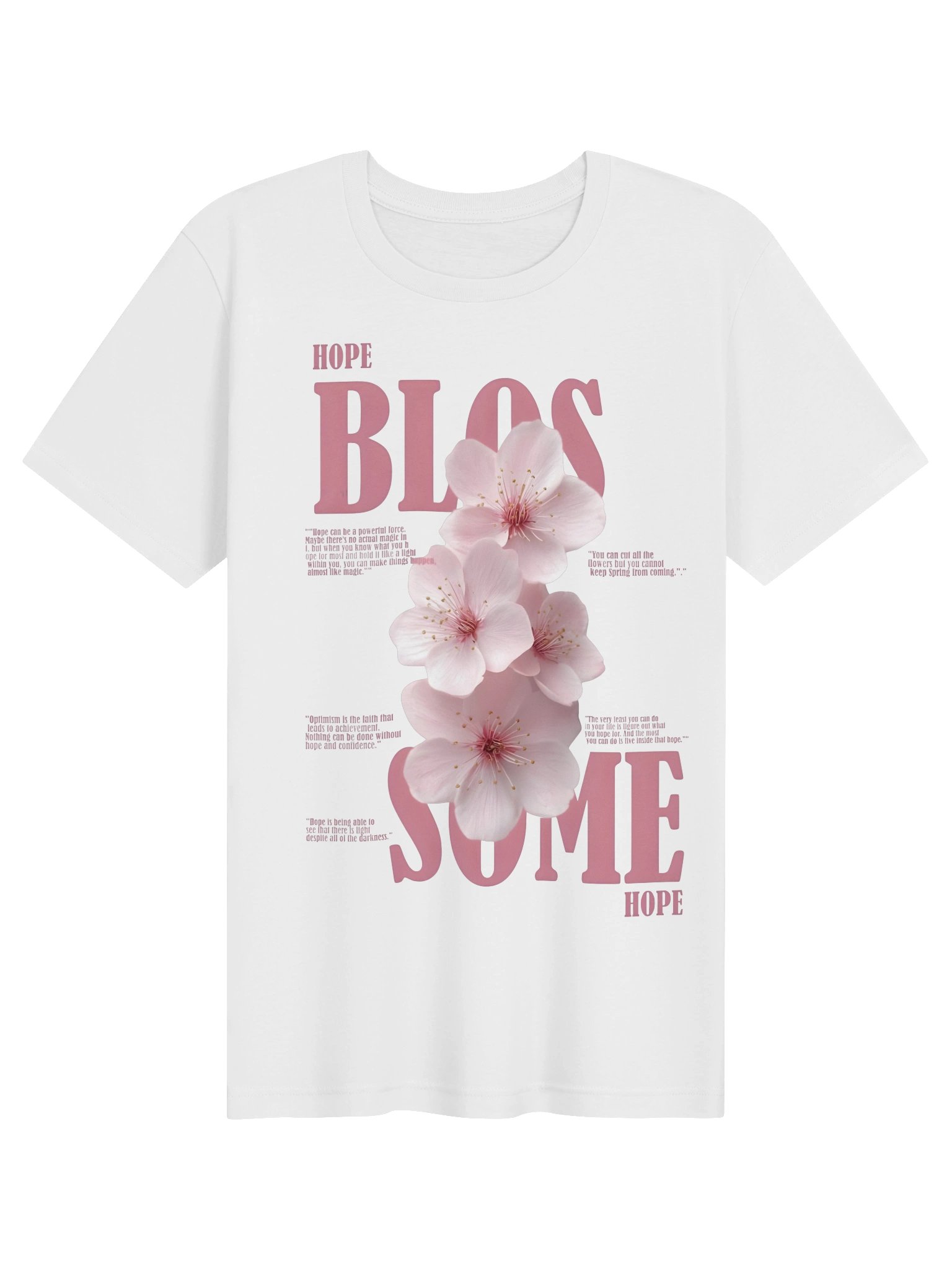 Pink Blossom Hope Bloom Graphic T-Shirt – Floral Aesthetic Tee product image (10)