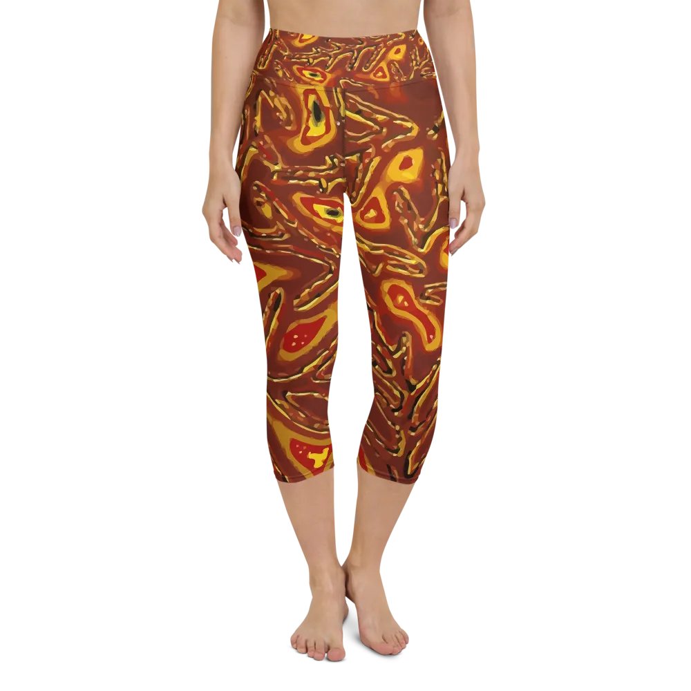 Japanese Fiery Abstract Capri Yoga Leggings product image (5)