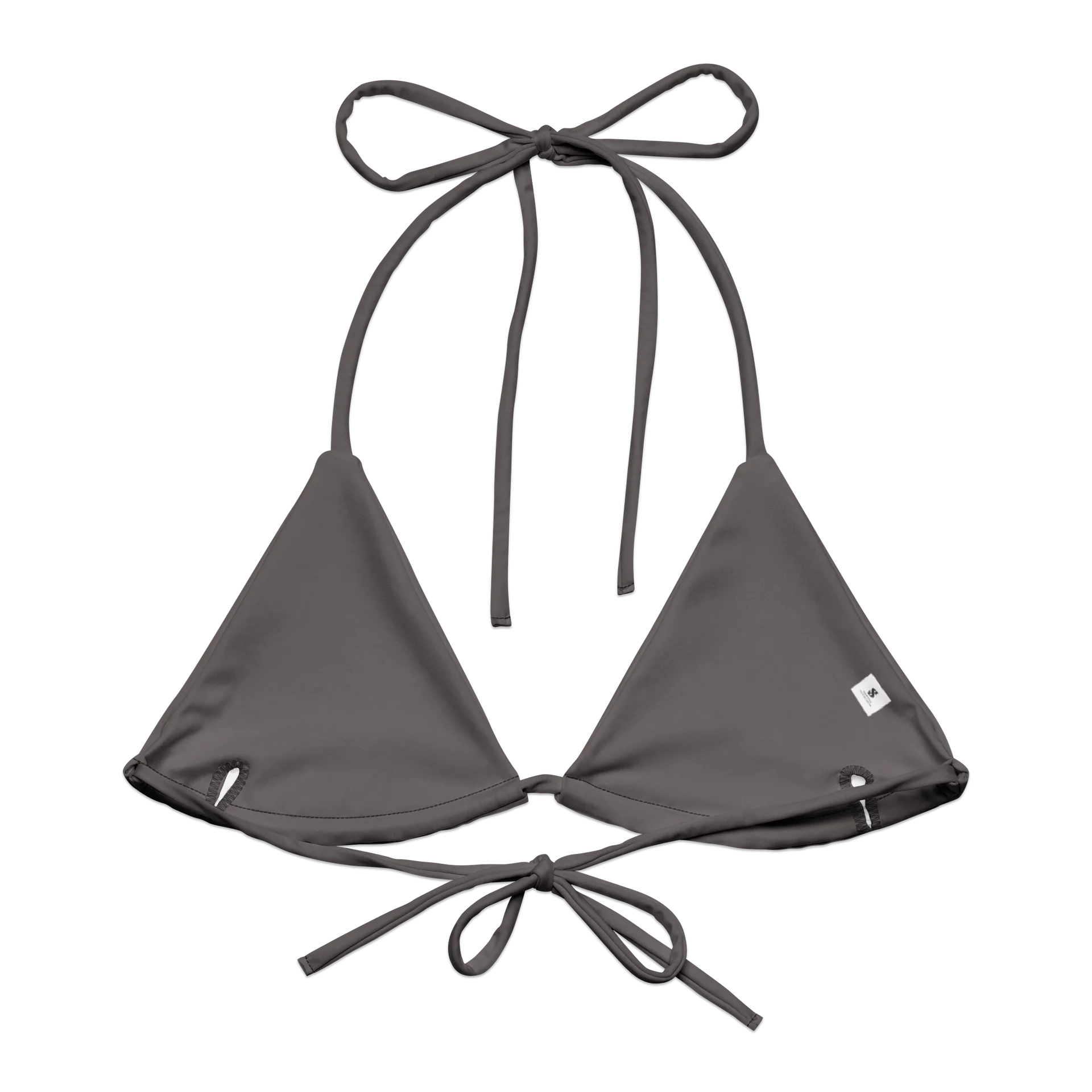 Minimal Gray All-Over Print Padded String Bikini Top product image (3)