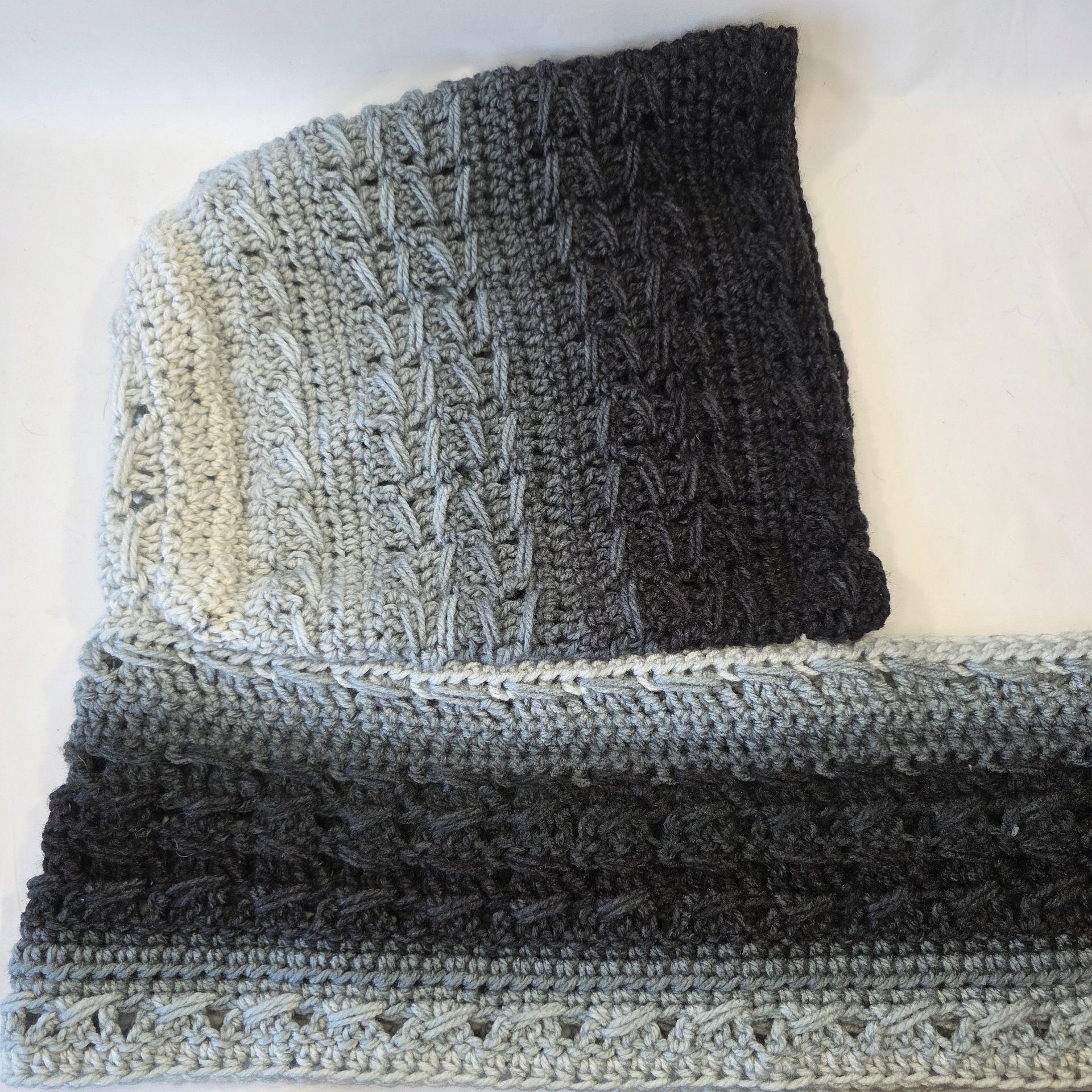 Crochet Hooded Scarf: Long Winter Scarf with attached Hood product image (5)