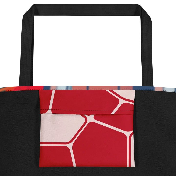 Large Tote Bag w/ Pocket-☕ "Warm Whiskers & Holiday Sips" product image (2)