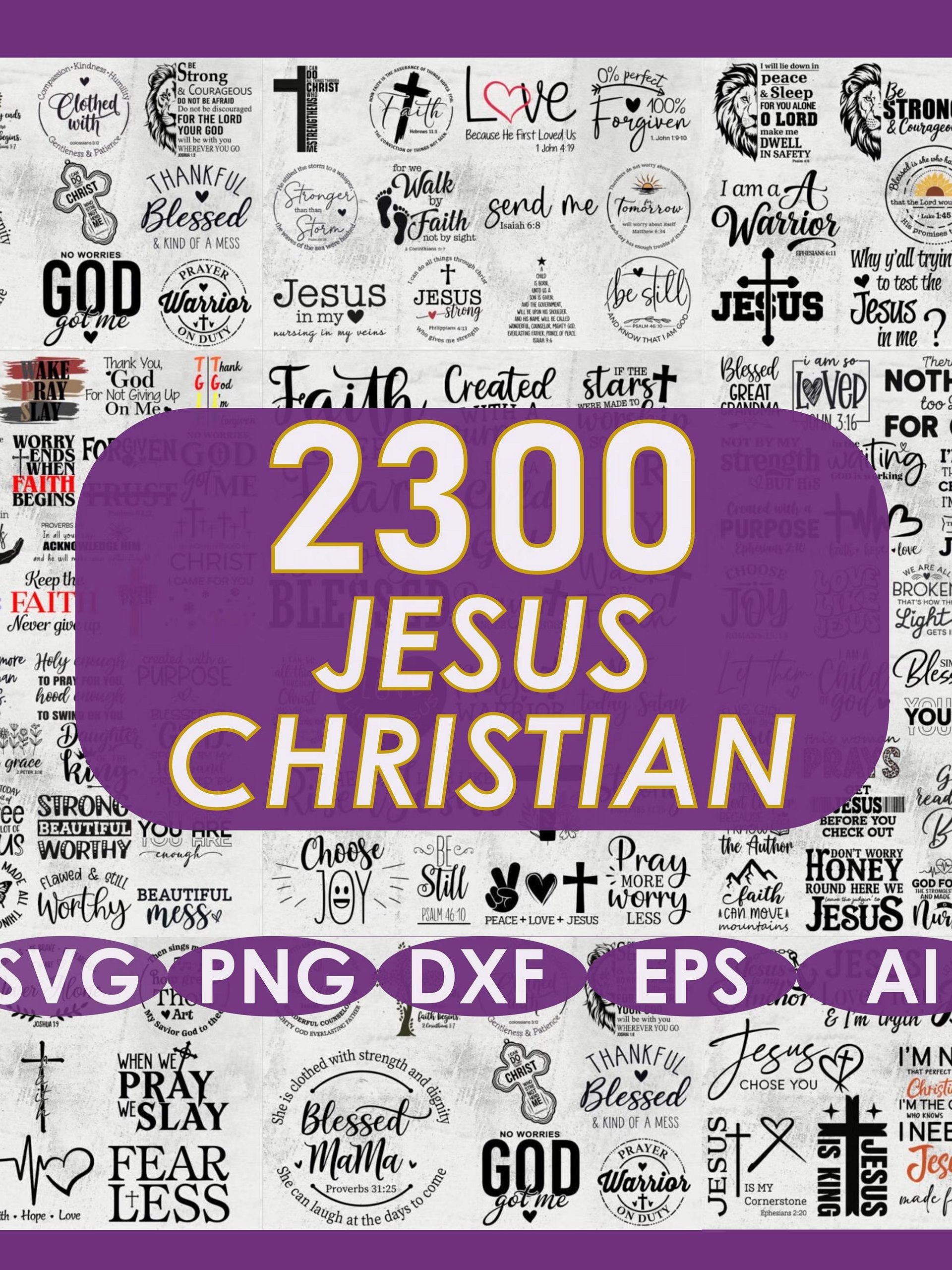 2300 Jesus Christian SVG PNG Bundle product image (1)