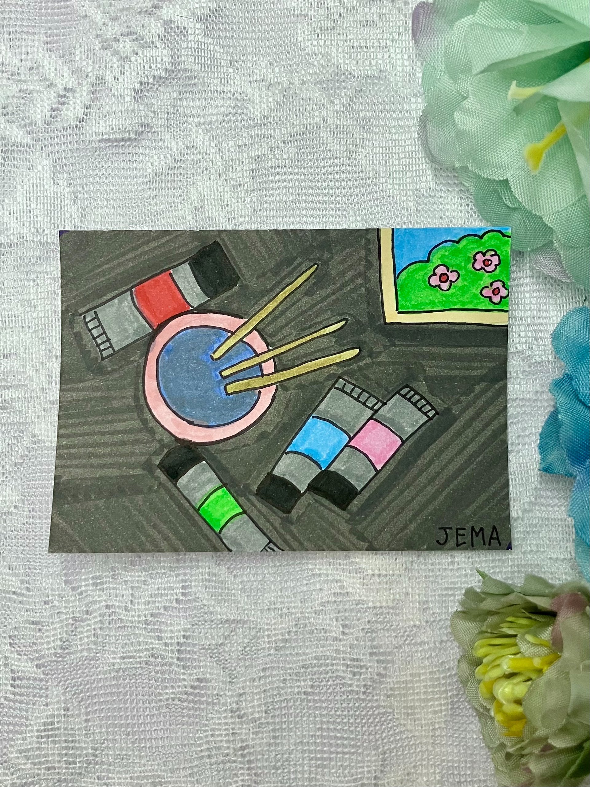 Painting Time ACEO Original Marker Artwork product image (1)