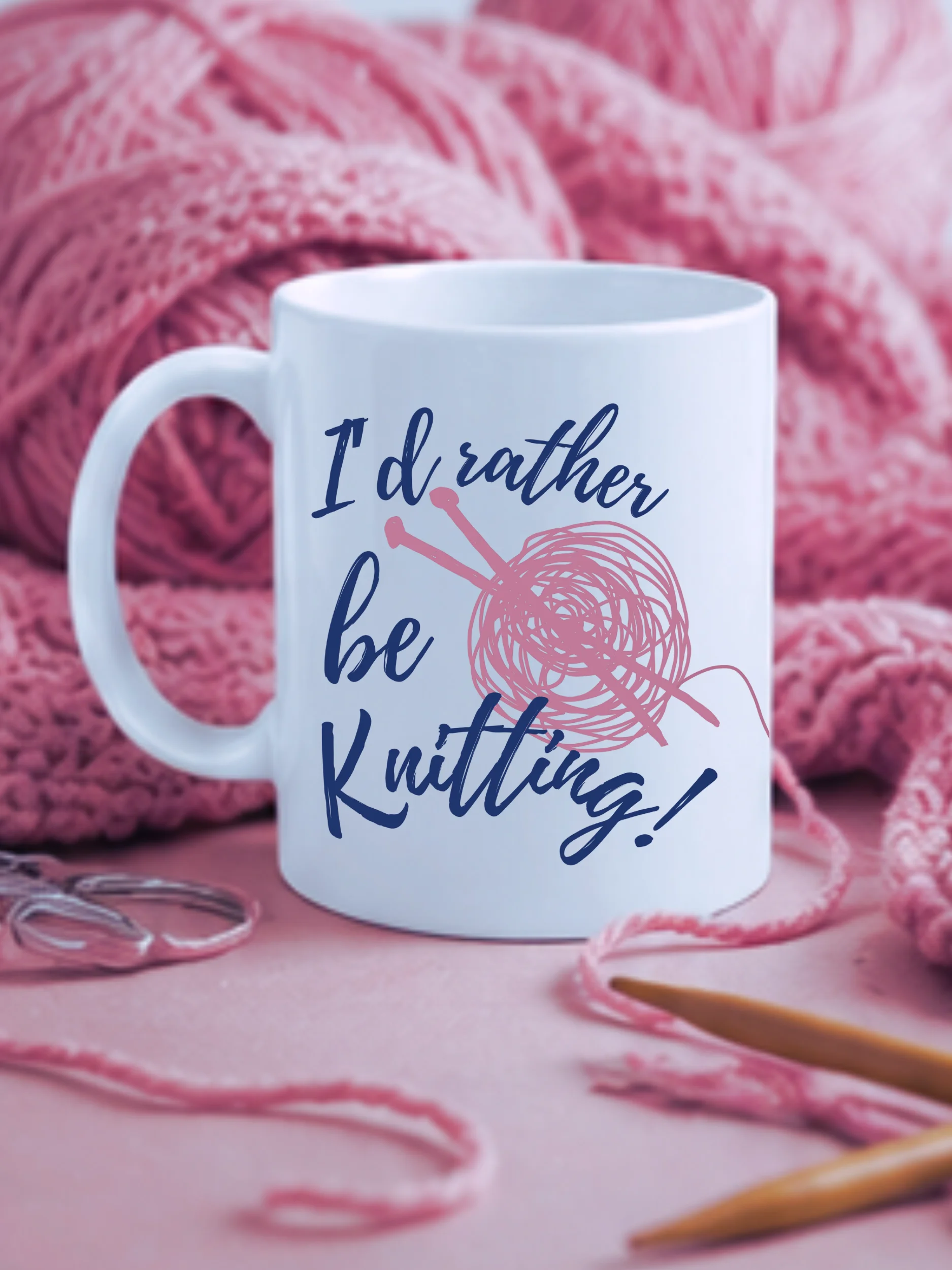 I'd Rather Be Knitting! Mug - Pretty In Pink product image (1)