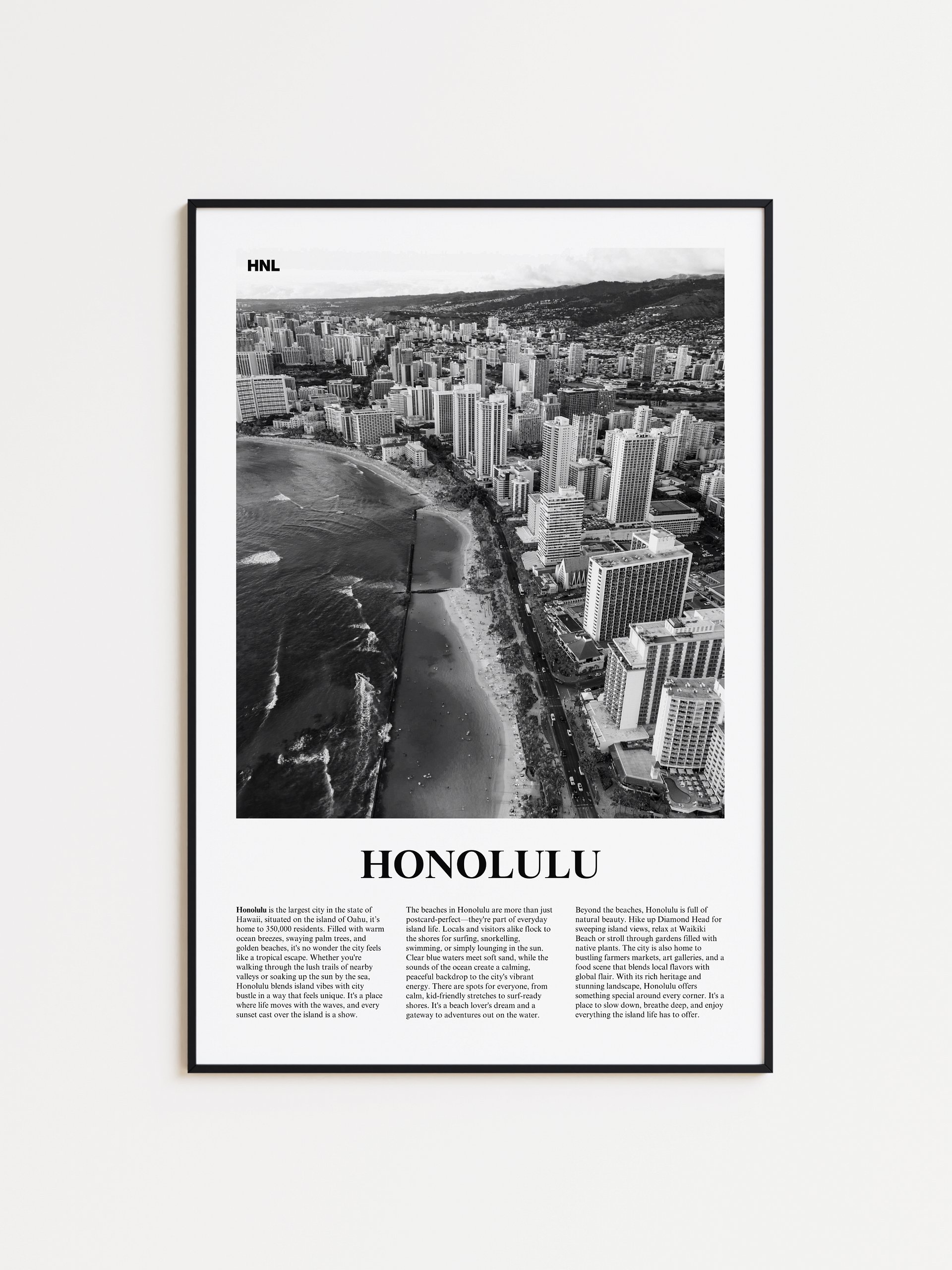 Honolulu 02 Newspaper Poster | Framed product image (1)