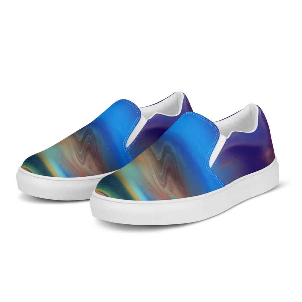 Vibrant Swirl Men's Canvas Slip-On Shoes product image (5)