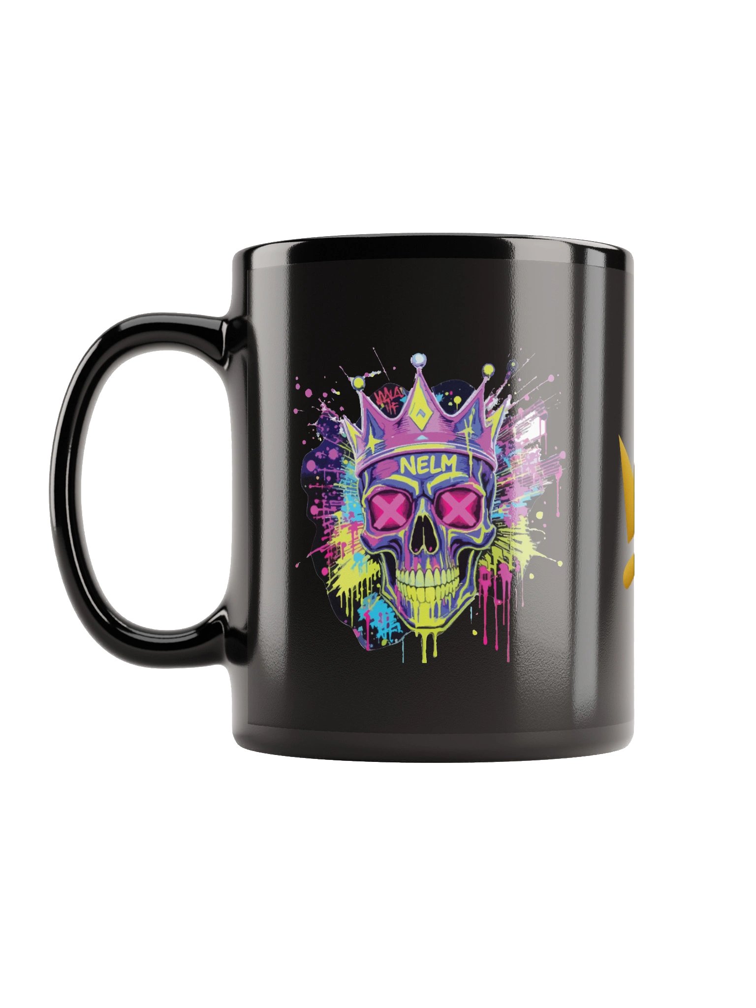 Ceramic Mug – Neon Skulls & Crown Modern Graphic Coffee Mug for Daily Use product image (6)