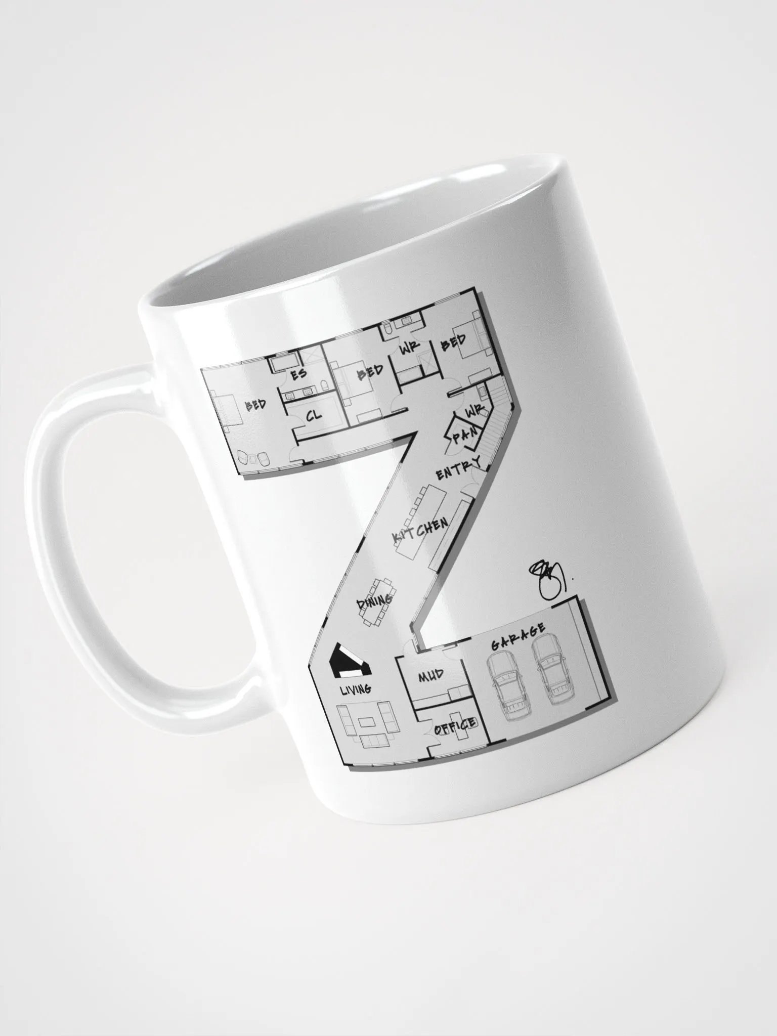 Alphabet Floor Plan Mug - Z product image (2)