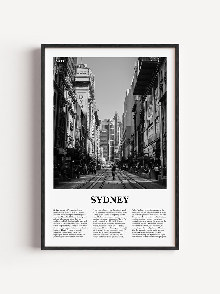 Sydney 03 Newspaper Poster | Framed product image (1)