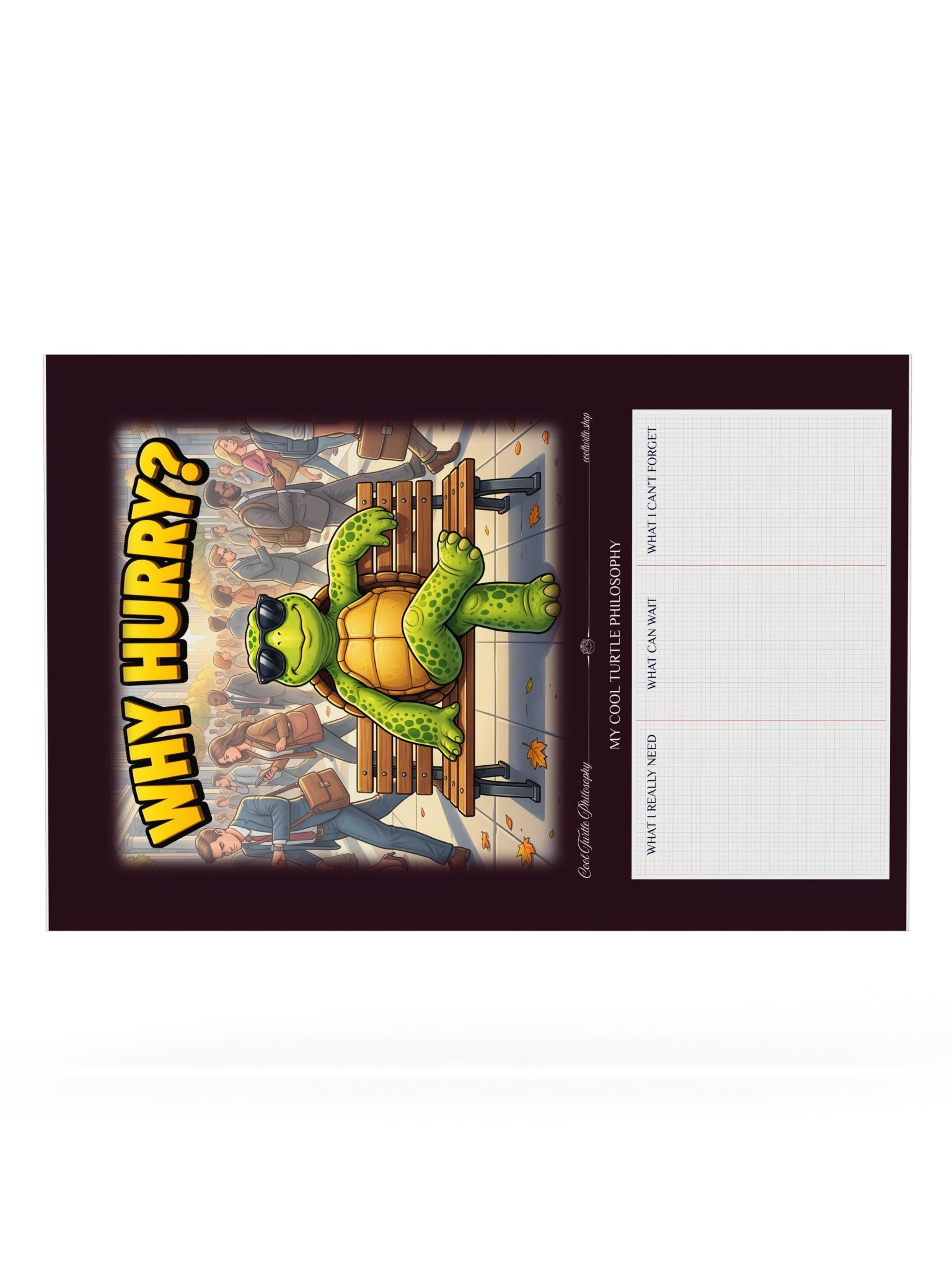 WHY HURRY? — Cool Turtle Matte Art Poster - Dark Burgundy product image (6)