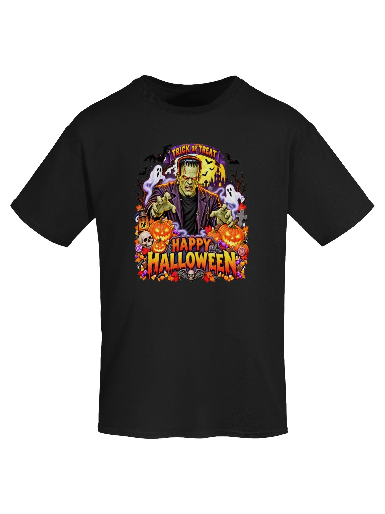 Frankenstein Happy Halloween Gildan Heavyweight T-Shirt product image (33)