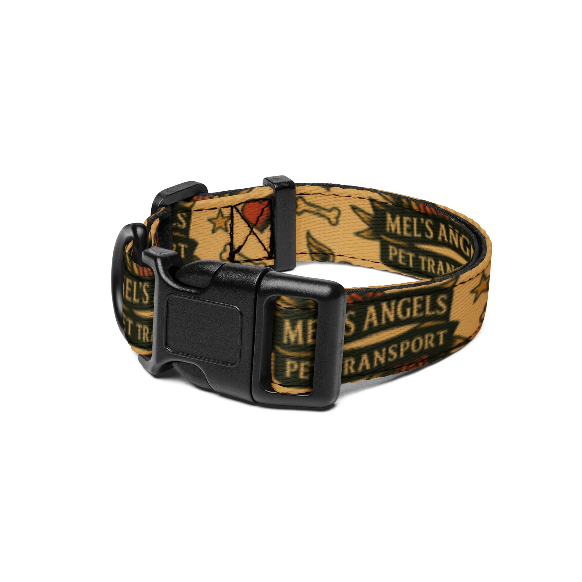 Mel’s Angels Tattoo Flash Dog Collar – Vintage Anchor, Roses & Hearts Design | Adjustable Comfort Pet Collar (S–L) product image (12)