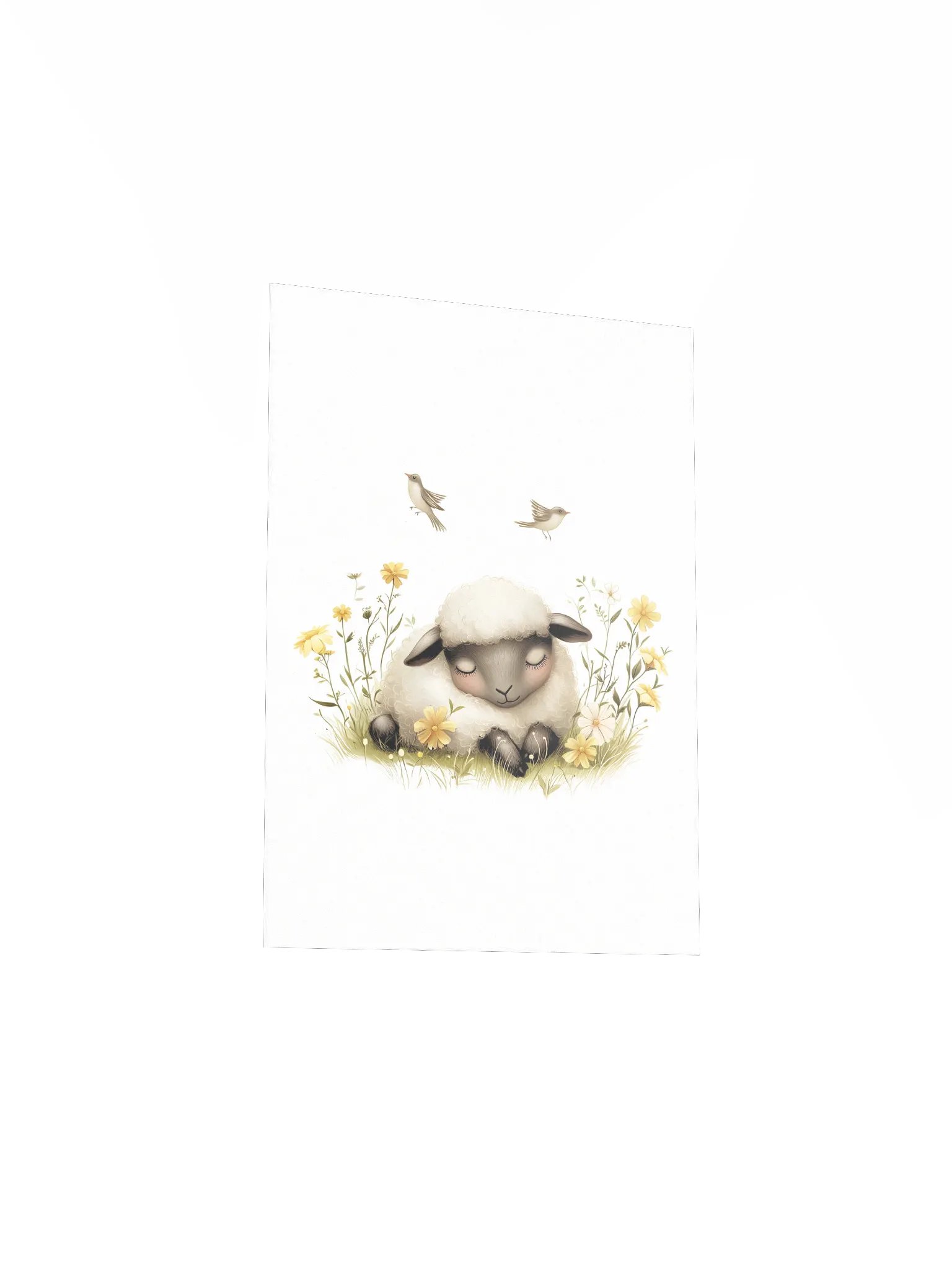 Sheep in Yellow Wildflowers Farmhouse Nursery Print product image (4)