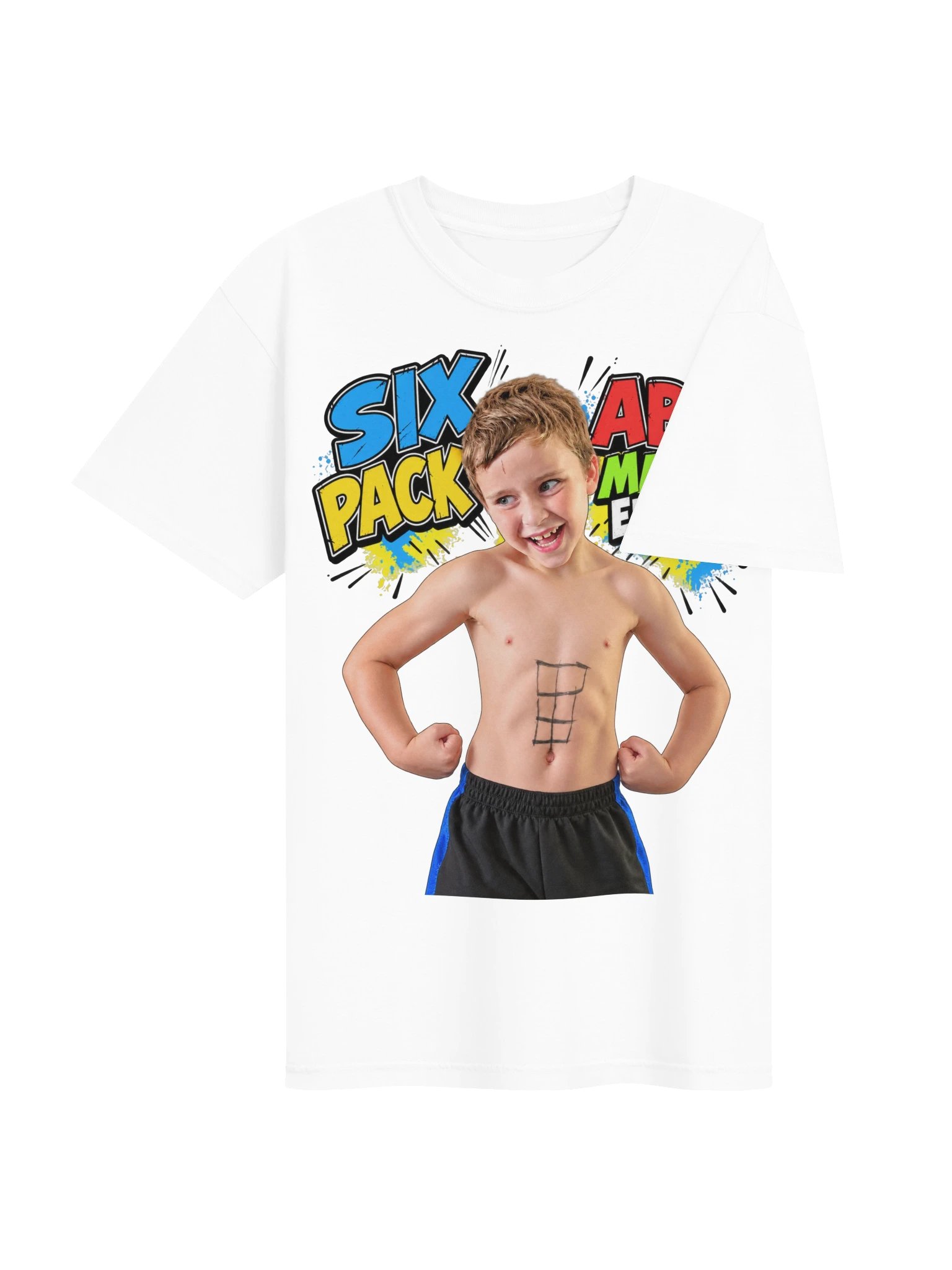 6 Pack Abs Black Marker Edition Heavy Weight T-Shirt product image (4)