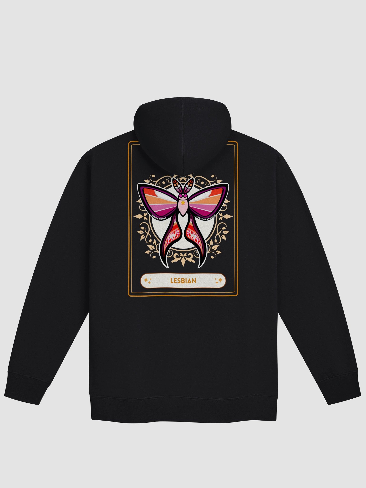 № 2 | LESBIAN PRIDE MOTH | TAROT CARD STYLE | ZIP-UP HOODIE product image (1)
