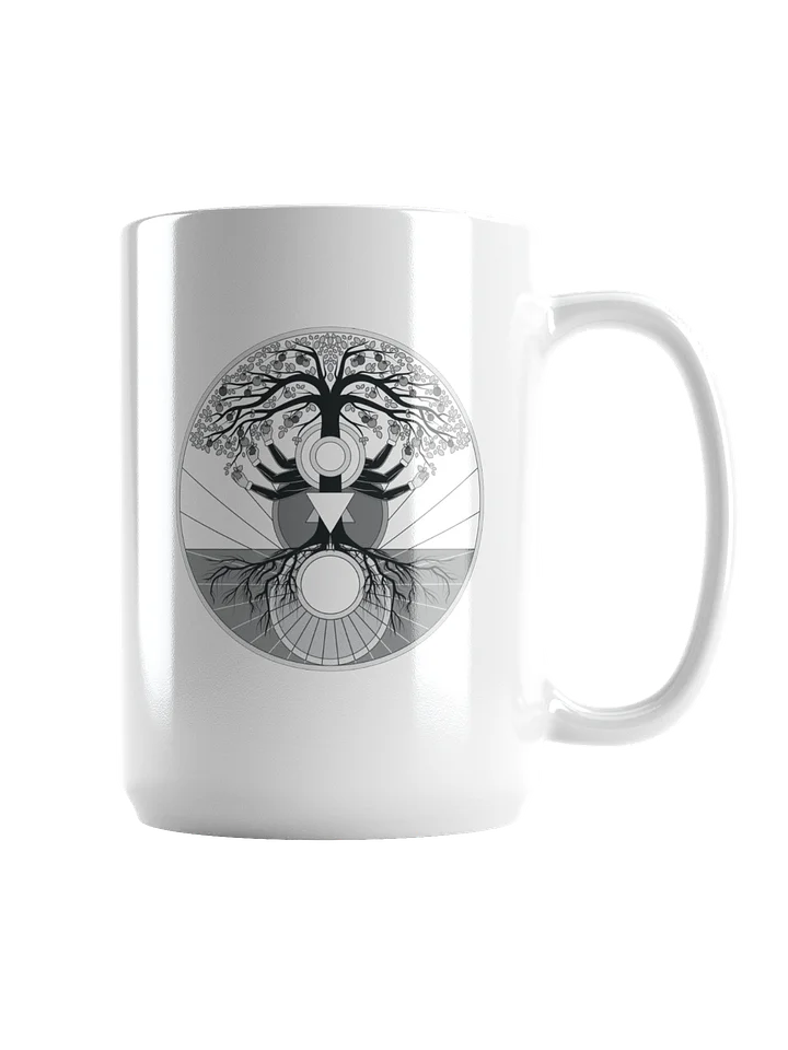 Mug (15 oz)- Tree of Psyche (Origional B&W) on White product image (2)