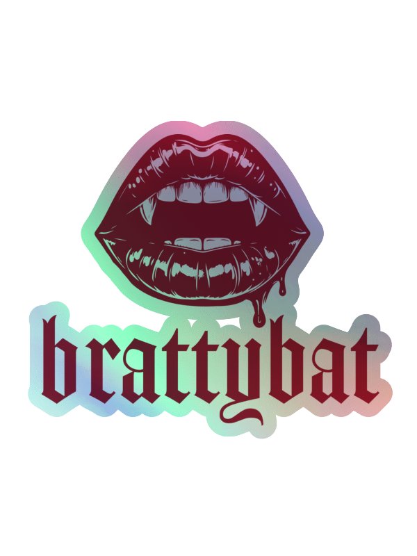 brattybat holographic logo sticker - red product image (1)