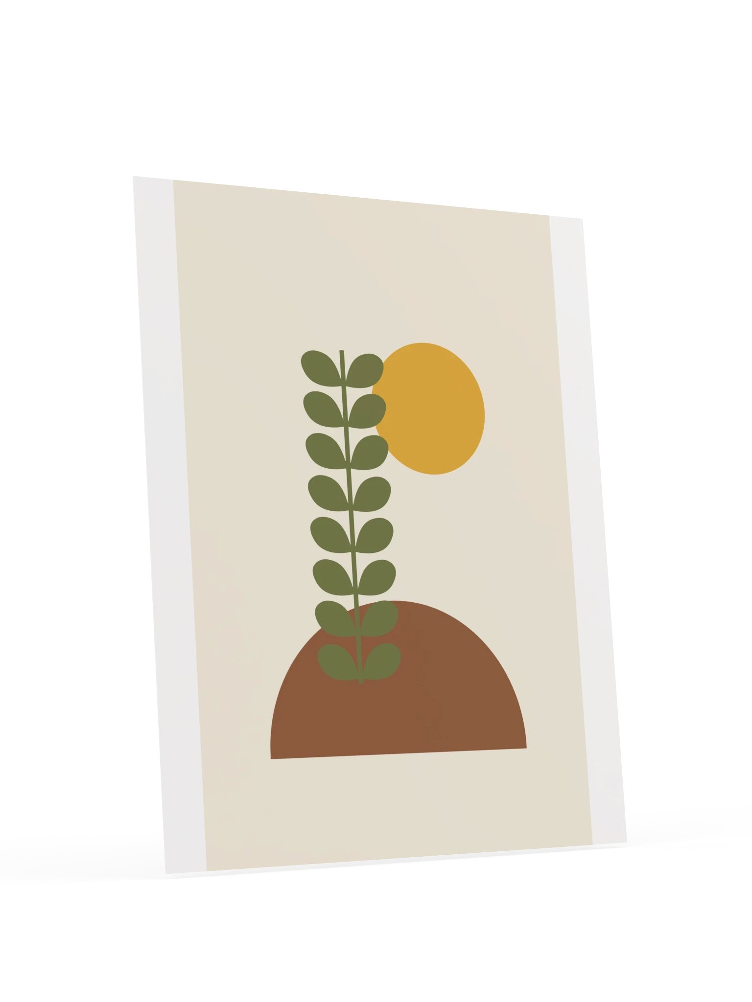 Olive Green Retro Plant Print | Boho Bathroom Wall Art product image (6)