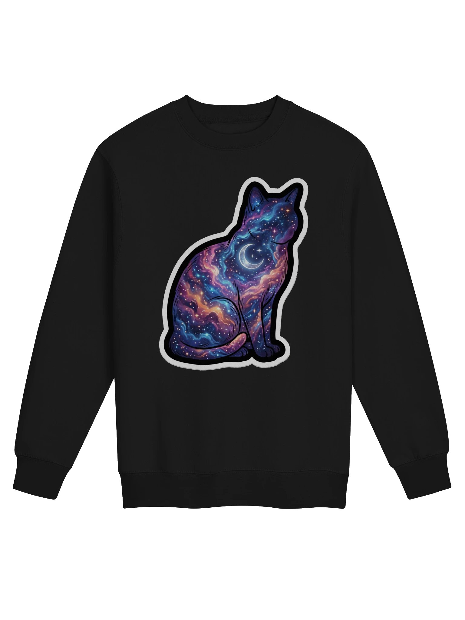 Galaxy Black Cat Crewneck product image (1)